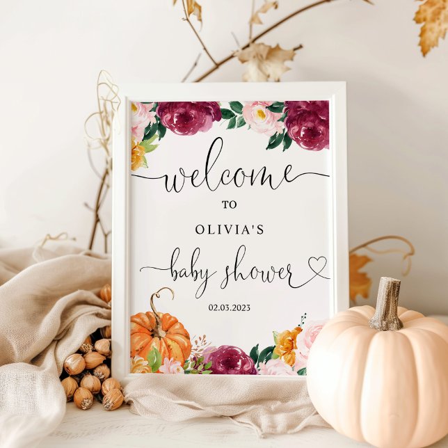 Fall Little pumpkin in on the way welcome sign (Creator Uploaded)