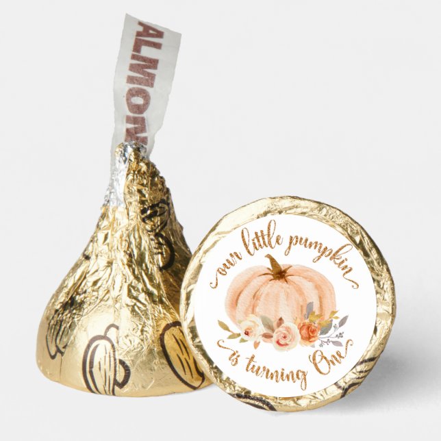 Fall little pumpkin is turning one birthday hershey®'s kisses® (Front)