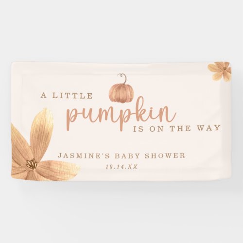 Fall Little Pumpkin On The Way Baby Shower  Banner