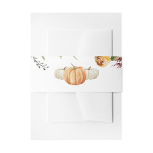 Fall Little Pumpkin  RSVP Response Card Invitation Belly Band