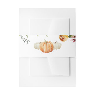 Fall Little Pumpkin RSVP Response Card Invitation Belly Band