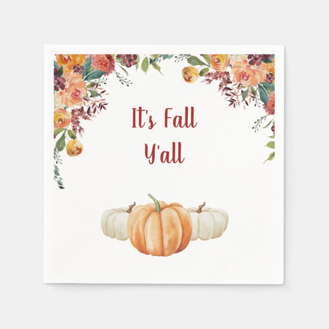 Fall Little Pumpkin  RSVP Response Card Napkins (Front)