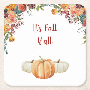 Fall Little Pumpkin  RSVP Response Card Square Paper Coaster
