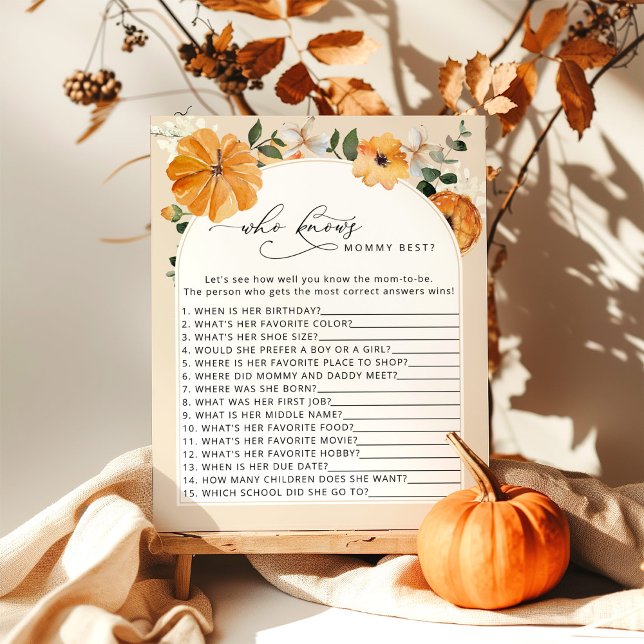  Fall little pumpkin Who knows mommy best game (Creator Uploaded)