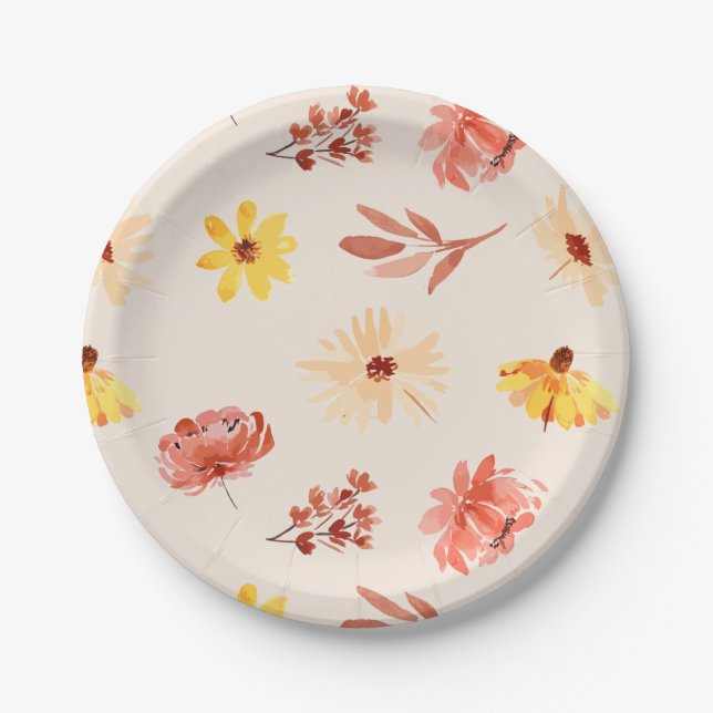 Fall Little Wildflower Birthday or Shower Paper Plates (Front)