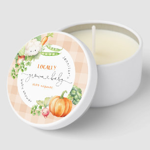 Fall Locally grown baby Pumpkin farm baby shower Mini Candle Favors