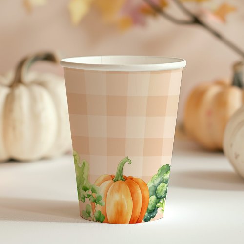 Fall Locally grown baby Pumpkin farm baby shower Paper Cups