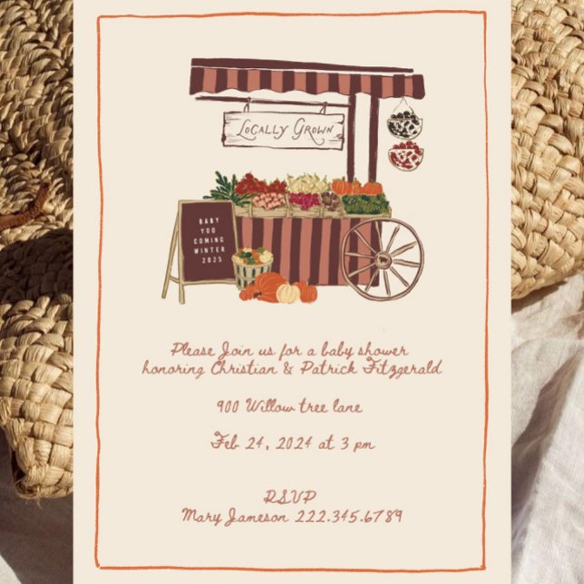 Fall Locally Grown Baby Shower Invitation | Farmer (Creator Uploaded)