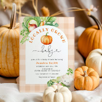 Fall Locally grown pumpkin baby shower Invitation