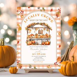 Fall Locally Grown Pumpkin Market Baby Shower Invitation