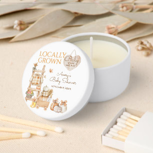 Fall Locally Grown Pumpkin Neutral Baby Shower Mini Candle Favors