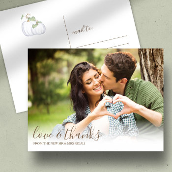 Fall Love And Thanks Picture Postcard by VGInvites at Zazzle