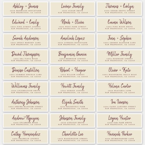 Fall Love Antique White Guest Address Labels