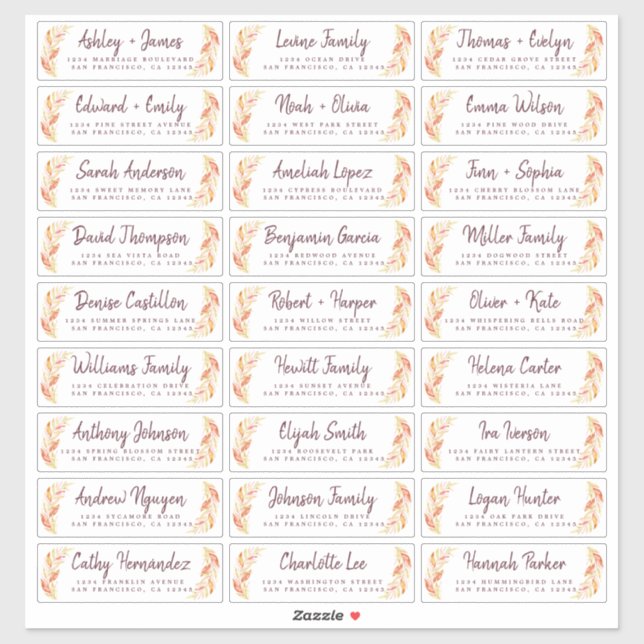Fall Love Autumn Foliage Guest Address Labels (Sheet)