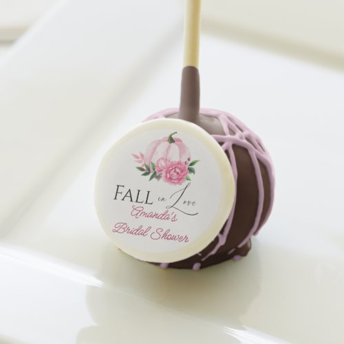 Fall Love Blush Pink Pumpkin Rustic Bridal Shower Cake Pops