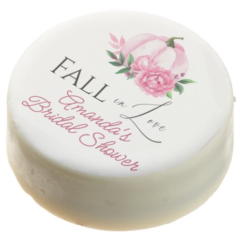 Fall Love Blush Pink Pumpkin Rustic Bridal Shower Chocolate Covered Oreo