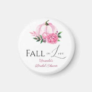 Fall Love Blush Pink Pumpkin Rustic Bridal Shower Magnet