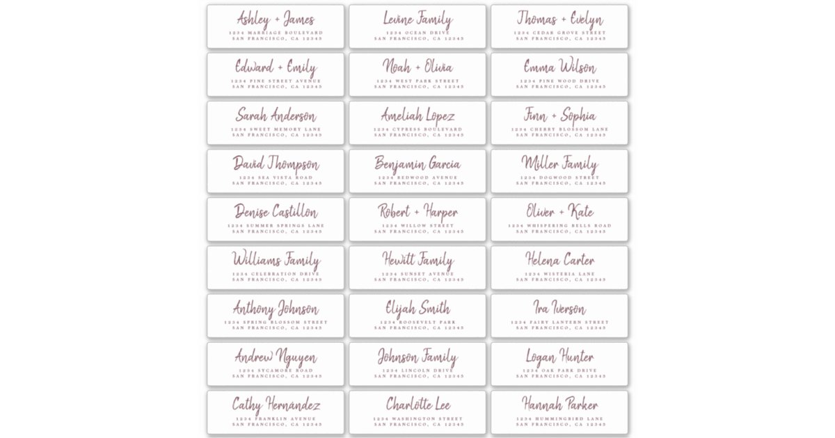 Fall Love Burgundy Script Guest Address Labels | Zazzle