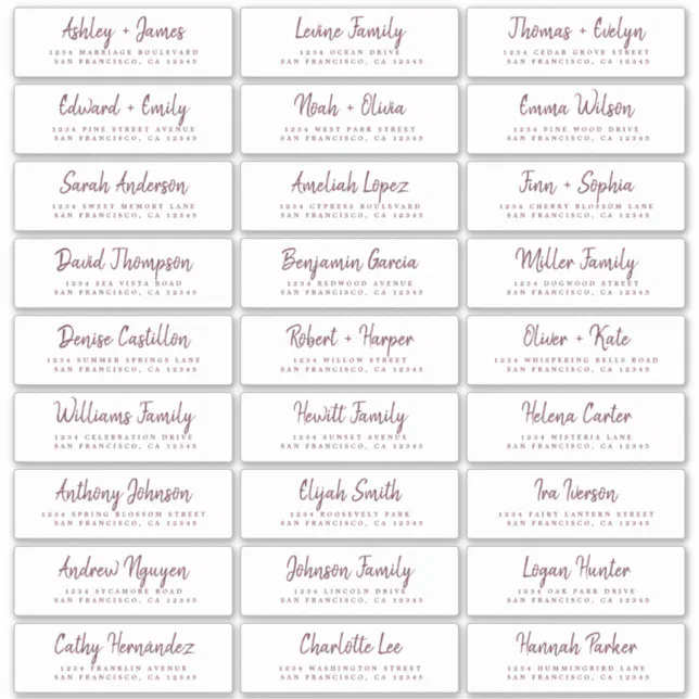 Fall Love Burgundy Script Guest Address Labels | Zazzle