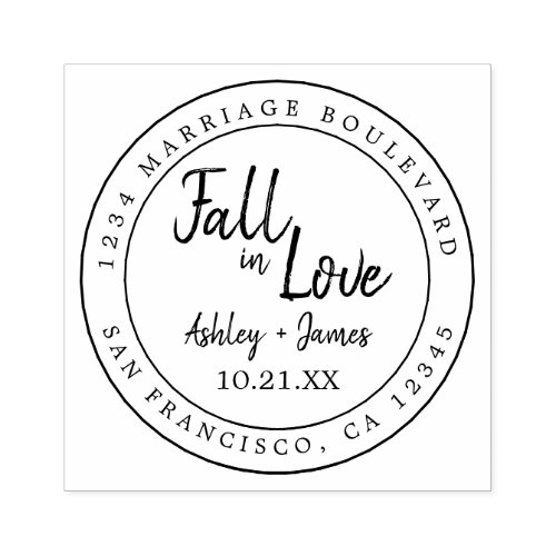 Fall Love Future Mr Mrs Wedding Date RSVP Rubber S Rubber Stamp