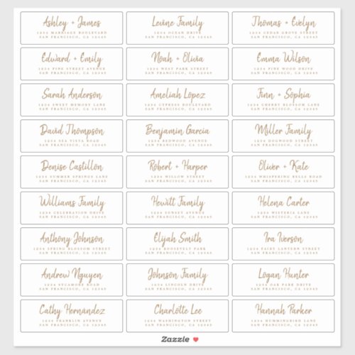 Fall Love Gold Script Guest Address Labels