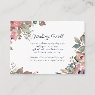 Fall Love Watercolor Floral Wishing Well Wedding