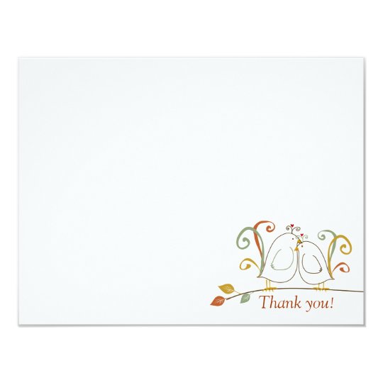 Fall Lovebirds, Thank You Notecards