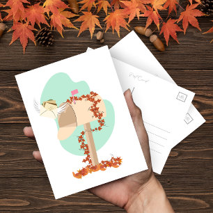 Fall Mailbox Airmail Postcard