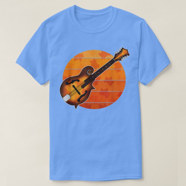 Fall Mandolin Mandolinist Autumn Thanksgiving Musi T-Shirt (Design Front)
