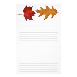 Fall Maple Leaf Border, Lined Writing Paper Stationery Design | Zazzle