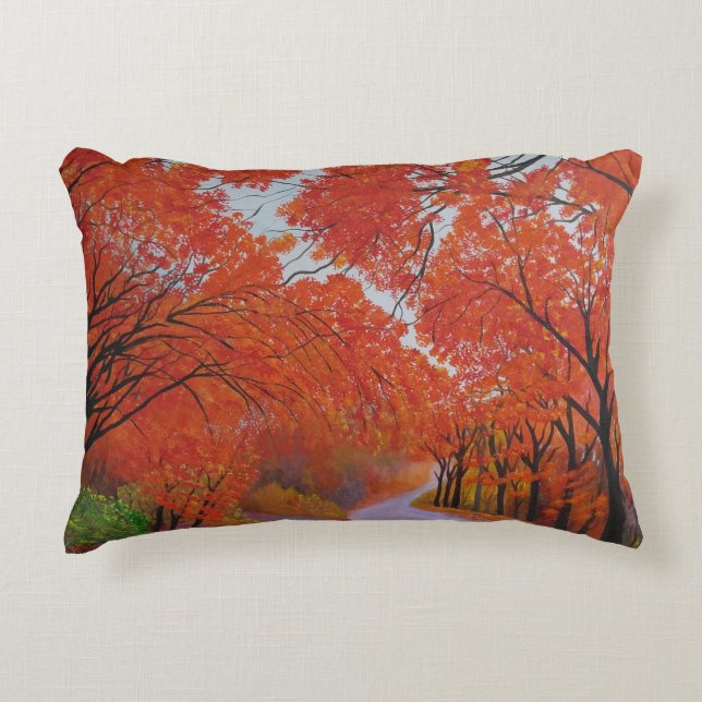Fall Maple Daejeon Korea Accent Pillow (Front)