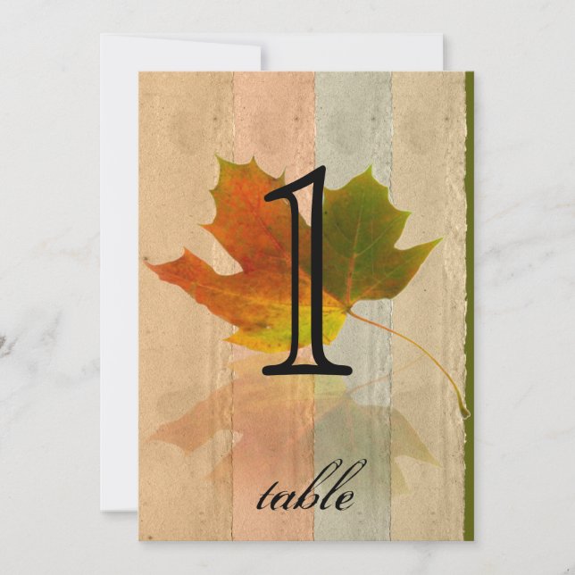 Fall Maple Leaf Anniversary Table Number (Front)