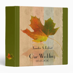 Fall Maple Leaf on Faux Paper Wedding Binder