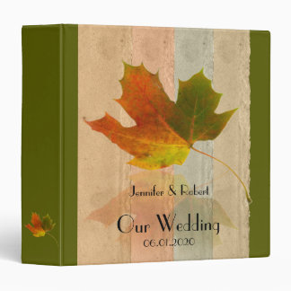 Fall Maple Leaf on Faux Paper Wedding Binder