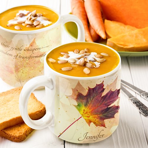 Fall Maple Leaf Soft Autumn Colors Inspirational Coffee Mug