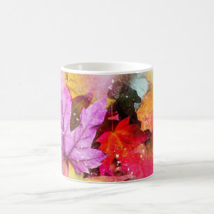 Fall maple leaf watercolor autumn pastel elegant coffee mug