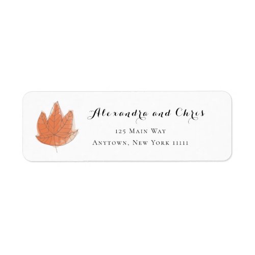 Fall Maple Leaf Watercolor Return Address Labels