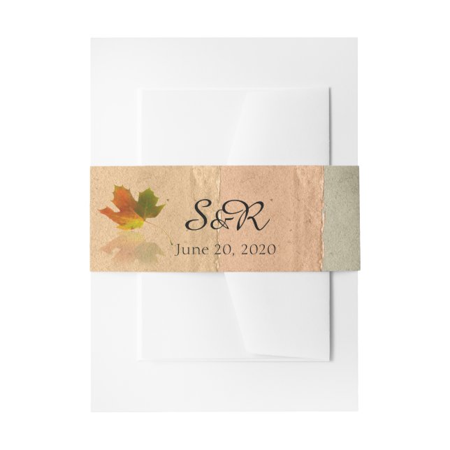 Fall Maple Leaf Wedding Belly Band (Front Example)
