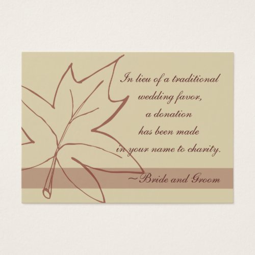 Fall Maple Leaf Wedding Charity Favor Card Business Card Templates