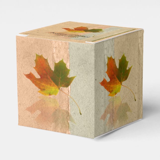 Fall Maple Leaf Wedding Favor Box (Front Side)