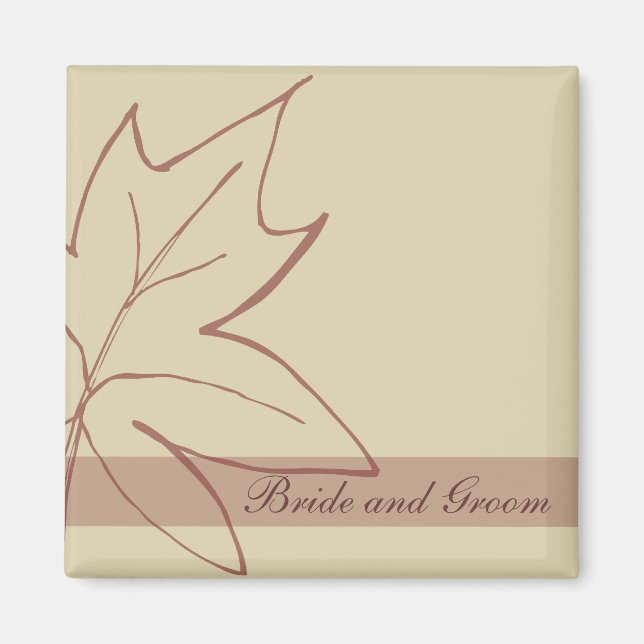Fall Maple Leaf Wedding Magnet (Front)
