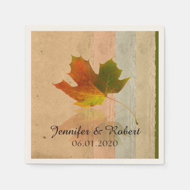 Fall Maple Leaf Wedding Napkin (Front)