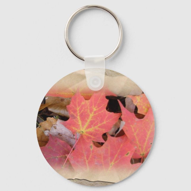 Fall Maple Leaves Coordinating Items Keychain (Front)