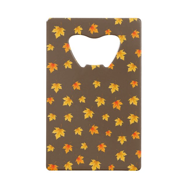  Fall Maple Leaves Credit Card Bottle Opener (Front)