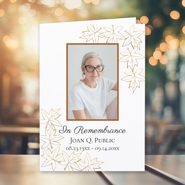 Fall Maple Leaves Funeral Service Memorial Folded Program (Creator Uploaded)