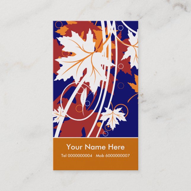Fall maple leaves in autumn colors business card (Front)