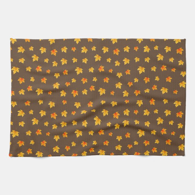 Fall Maple Leaves Kitchen Towel (Horizontal)