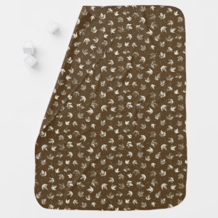 Fall Maple Leaves on brown - seamless pattern. Baby Blanket
