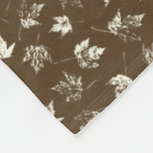 Fall Maple Leaves on brown - seamless pattern. Fleece Blanket
