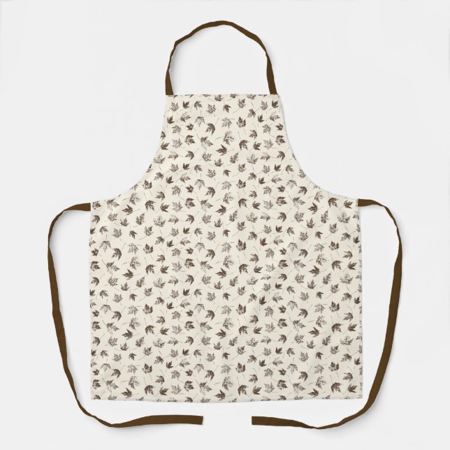 Fall Maple Leaves on cream - seamless pattern. Apron (Front)